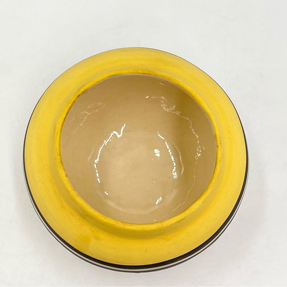 Vintage Lee USAโ Navajo Black White Yellow Bird Pottery Bowl Pot Vase Mesa Verde - Picture 5 of 9